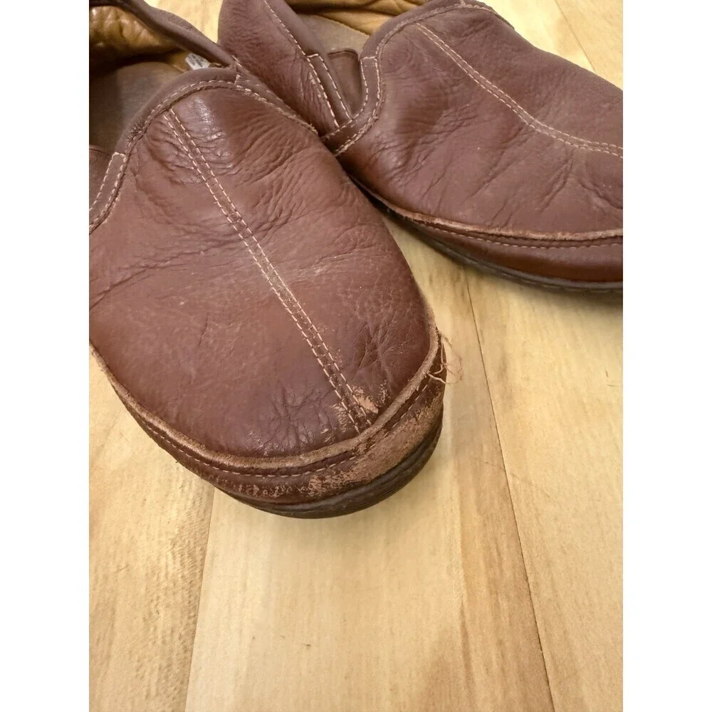 L.L.Bean Men’s Brown Leather Slip-On Shoes Size 11